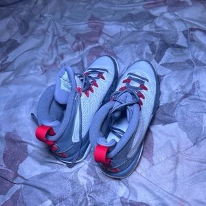 Jordan 9 black grey and red shoes